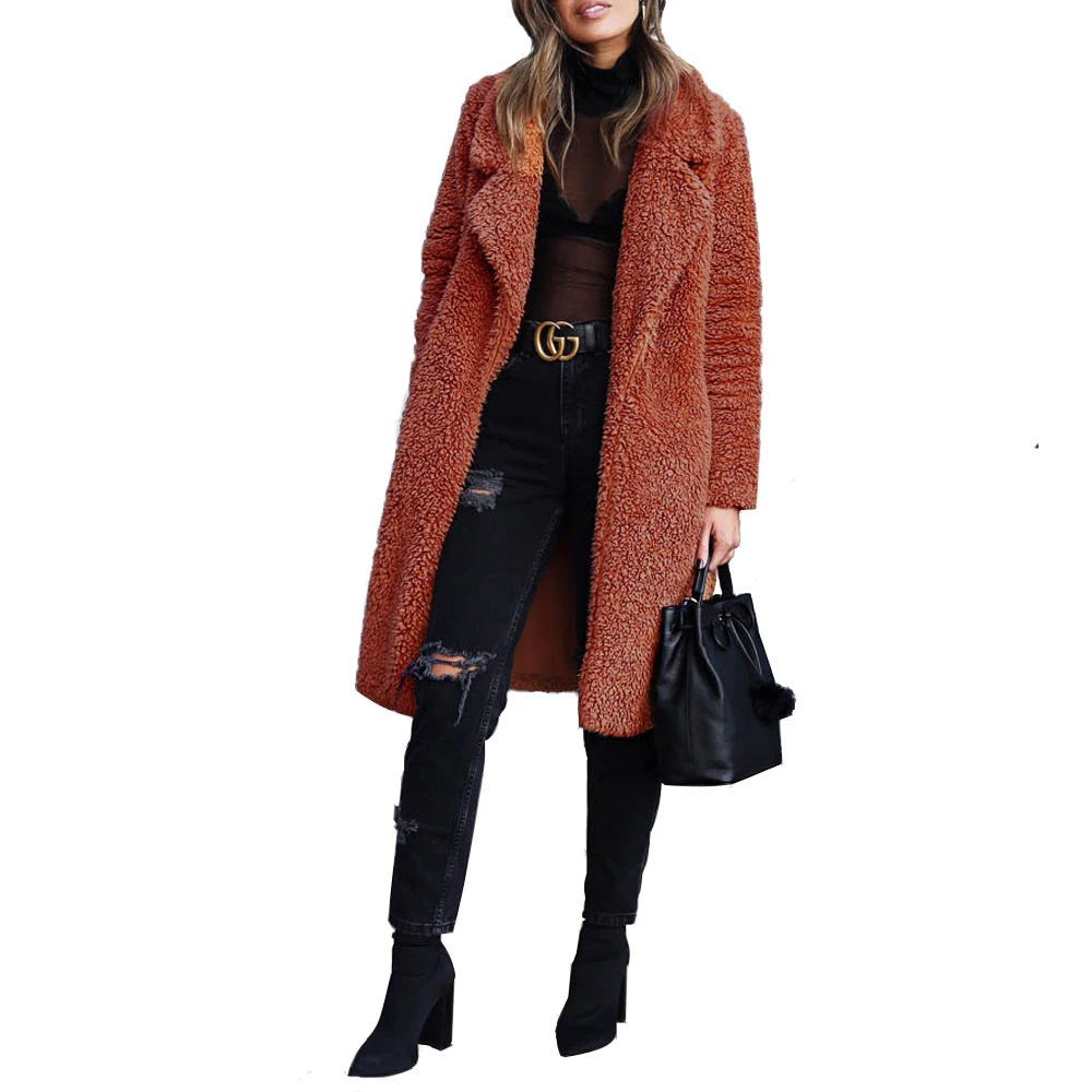 Giacca teddy fleece donna – Cappotto corto caldo con colletto alto elegante