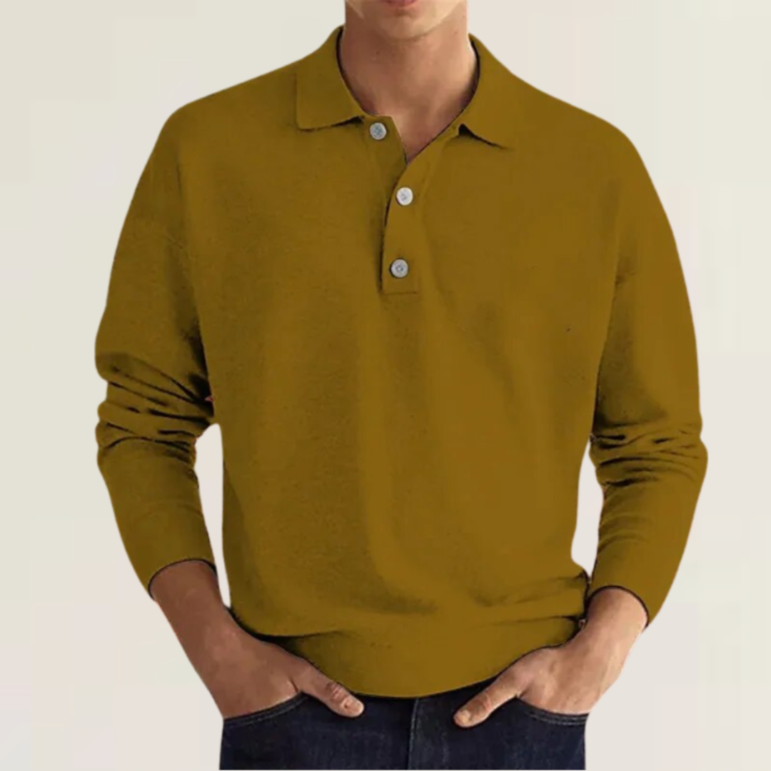 Camicia polo uomo – Polo a maniche lunghe versatile e comoda