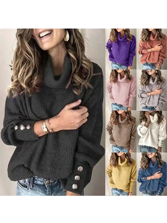 Maglione donna lusinghiero – Maglione a vita alta elegante e morbido