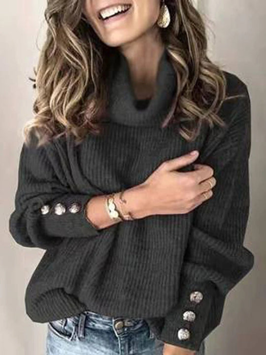 Maglione donna lusinghiero – Maglione a vita alta elegante e morbido