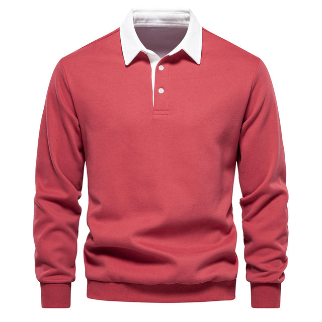 Maglione da uomo scollo a V – Maglione elegante a maniche lunghe in cotone