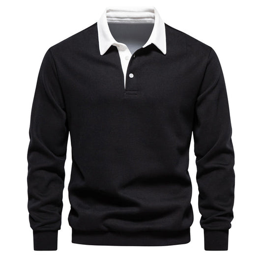 Maglione da uomo scollo a V – Maglione elegante a maniche lunghe in cotone