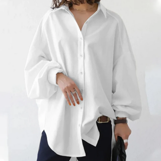 Camicia oversized donna – Camicia con bottoni elegante e comoda