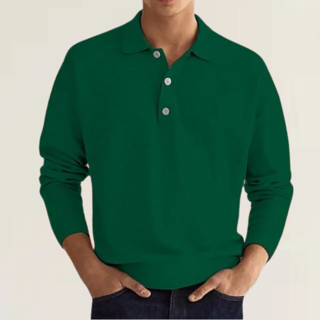 Camicia polo uomo – Polo a maniche lunghe versatile e comoda