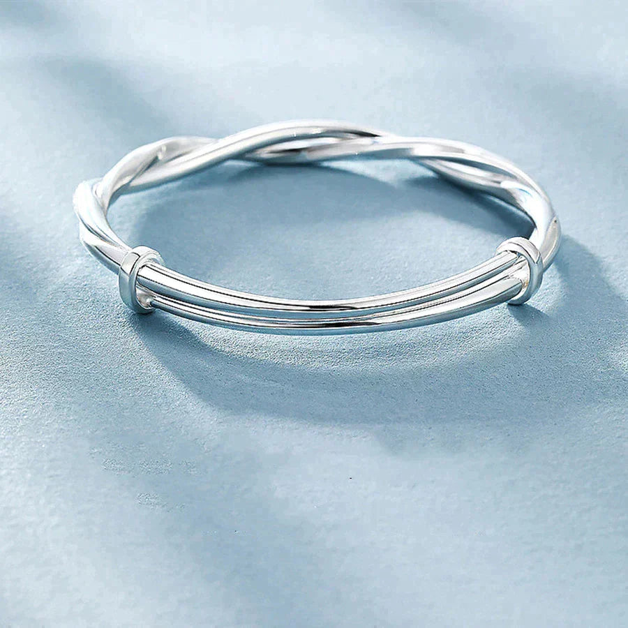 Bracciale argento sterling 925 – Bracciale intrecciato elegante per donna