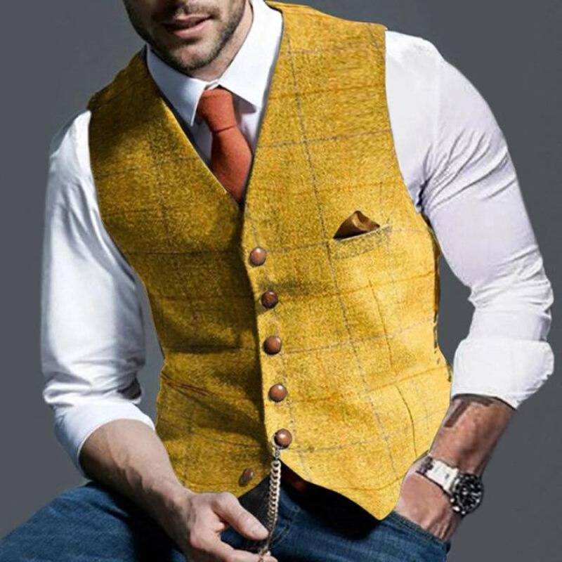 Gilet elegante uomo – Gilet leggero a quadri per occasioni formali e informali