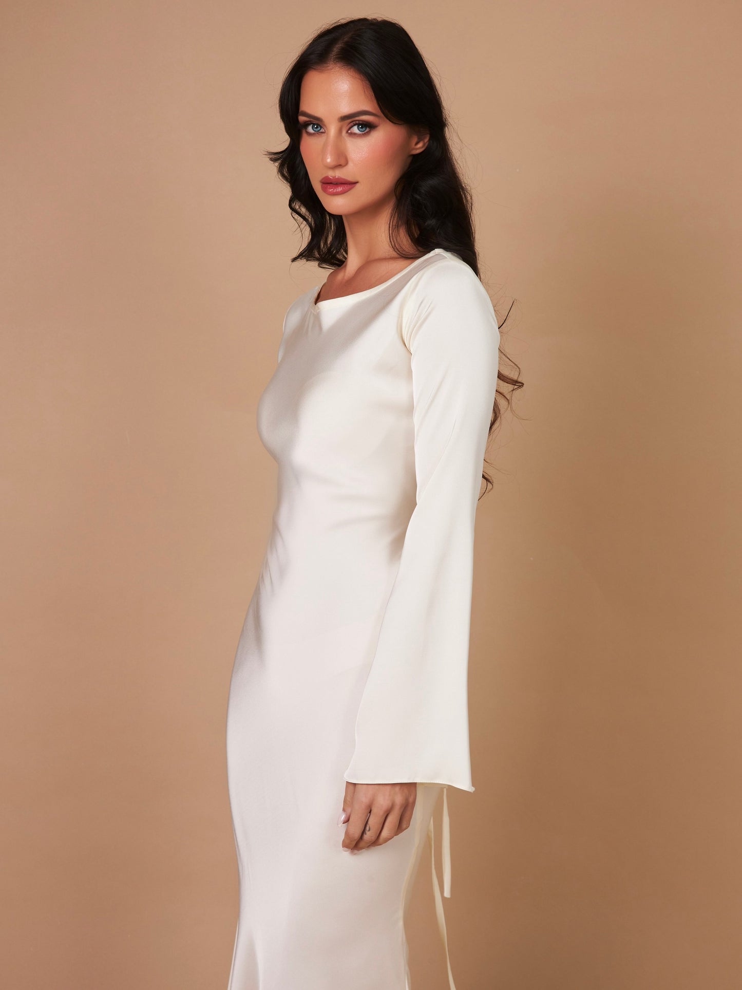 Robe maxidress elegante – Abito lungo con maniche lunghe per occasioni speciali