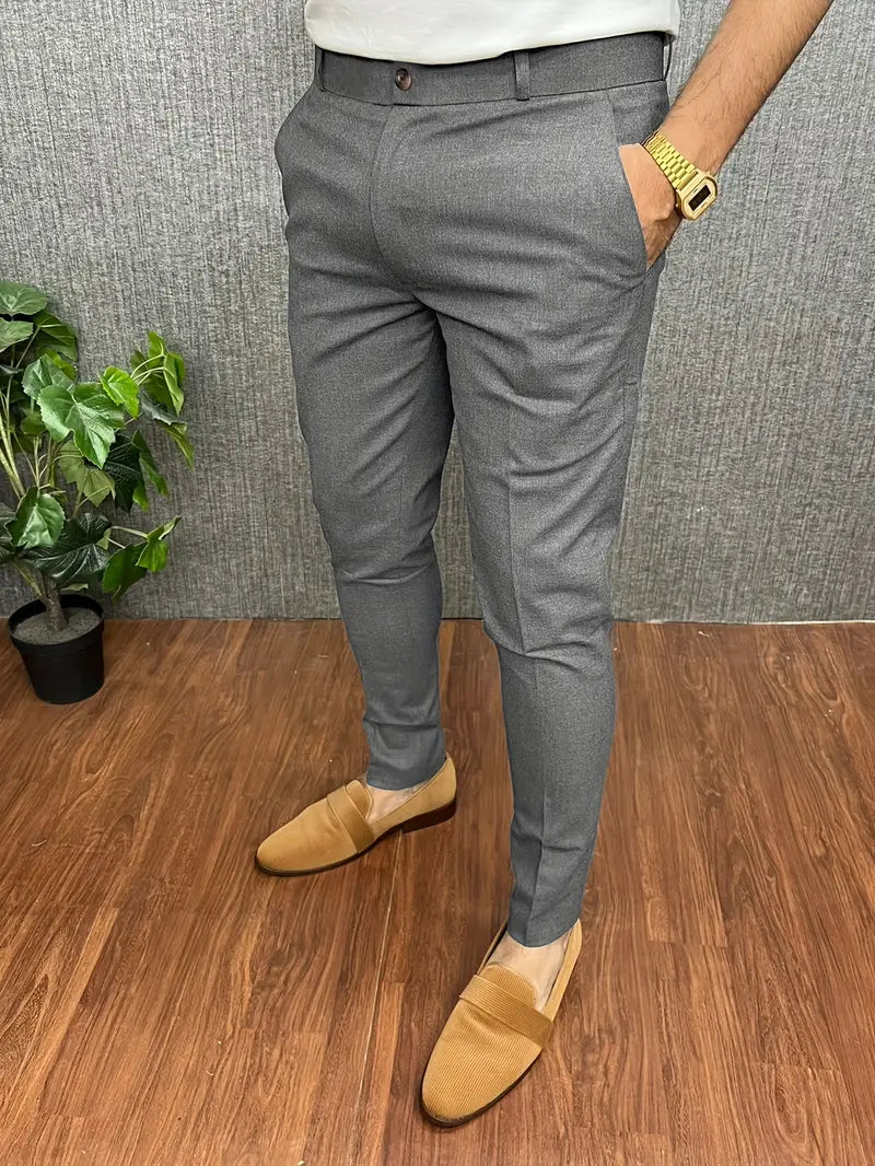 Pantaloni slim fit uomo – Pantaloni eleganti da business in cotone