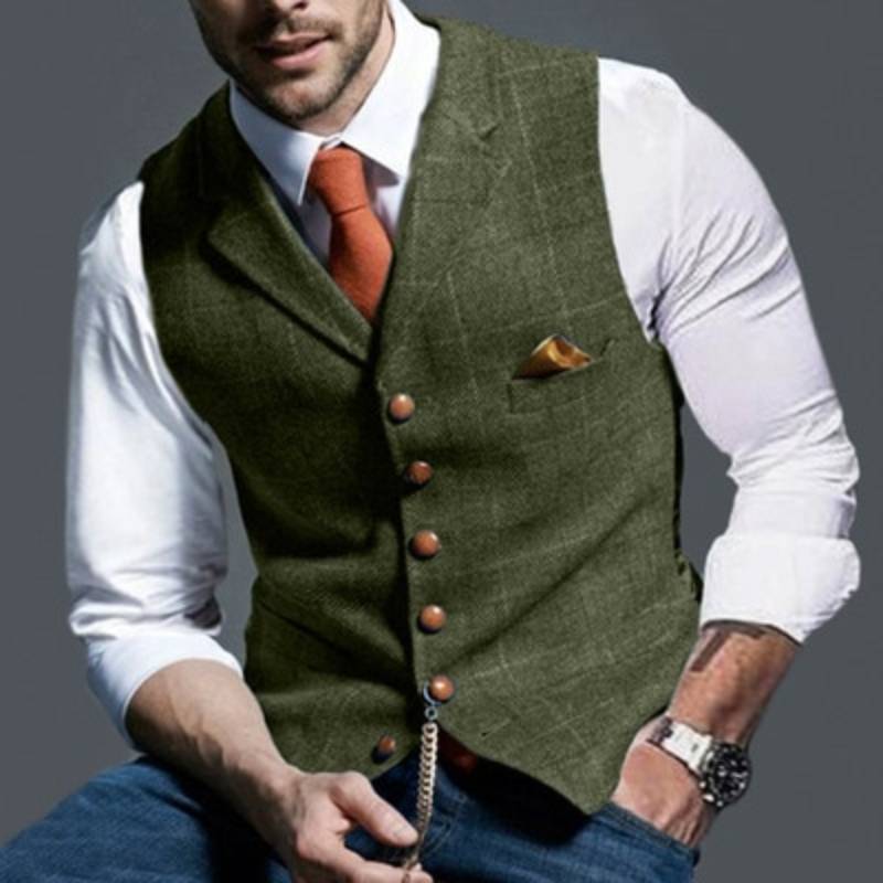 Gilet elegante uomo – Gilet leggero a quadri per occasioni formali e informali