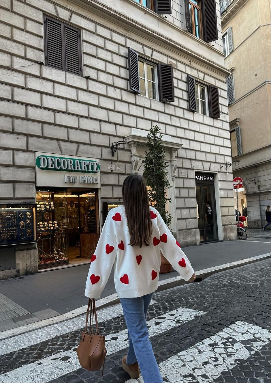 Pullover Oversized Donna – Maglione Con Design a Cuore Elegante