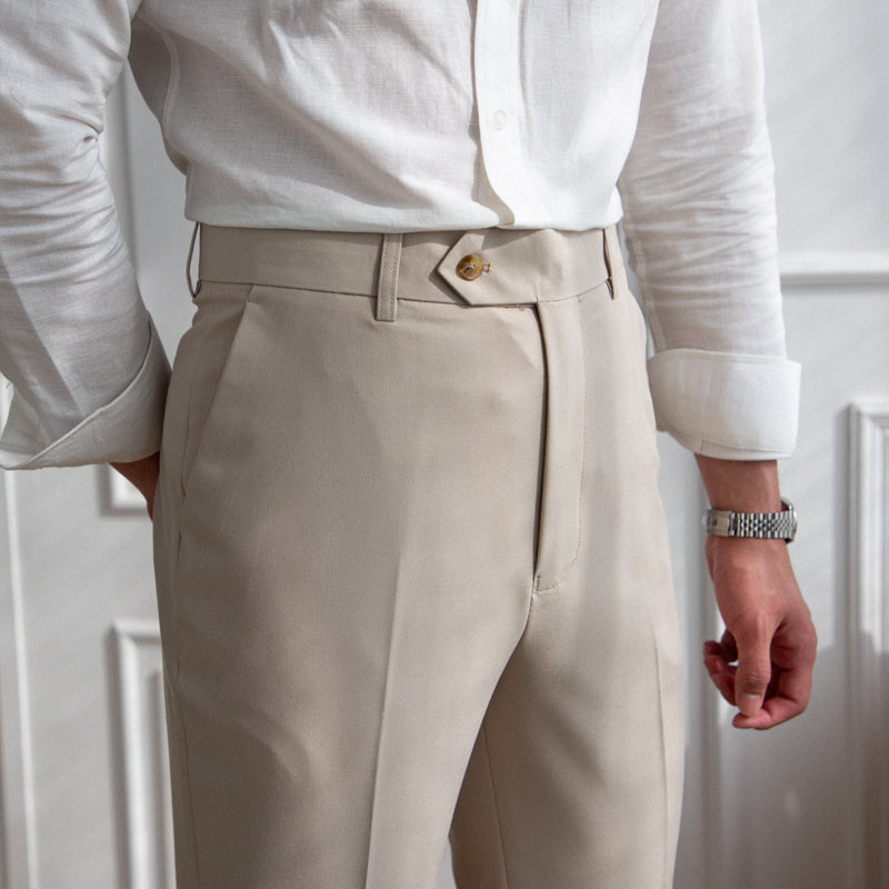 Pantaloni eleganti uomo – Pantaloni facili da stirare con taglio dritto e design raffinato