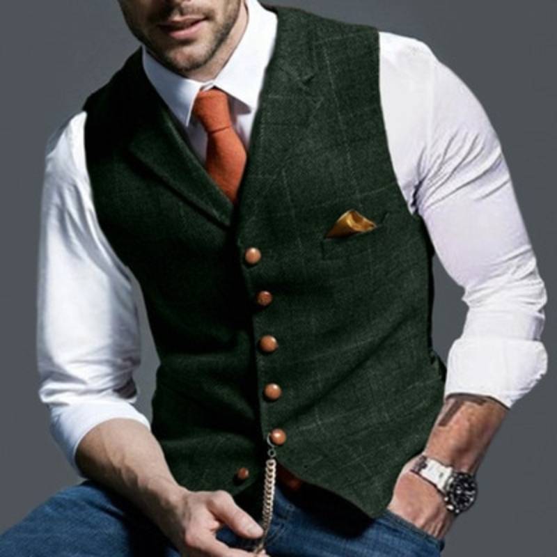 Gilet elegante uomo – Gilet leggero a quadri per occasioni formali e informali