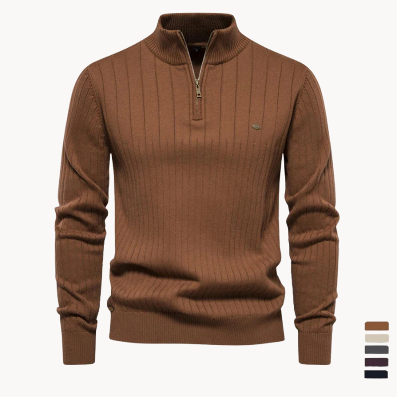 Giacca a maglia autunnale uomo – Giacca con zip elegante e comoda