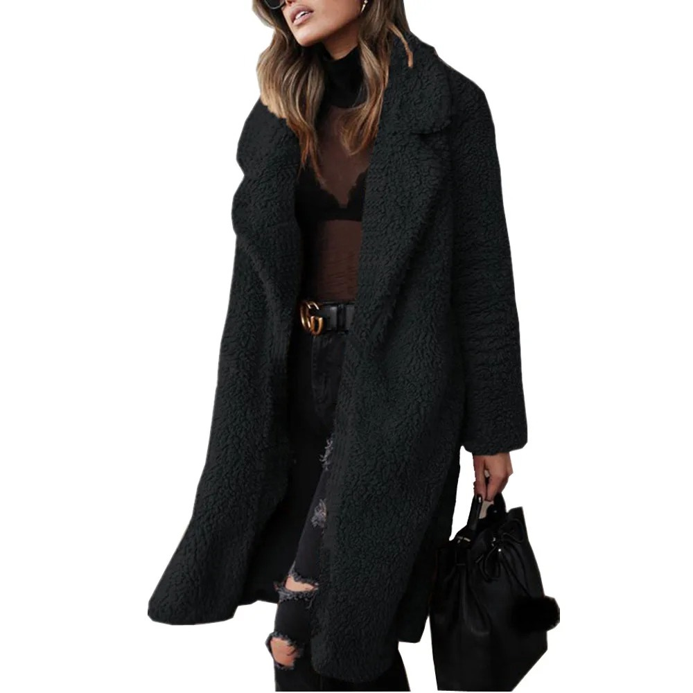 Giacca teddy fleece donna – Cappotto corto caldo con colletto alto elegante