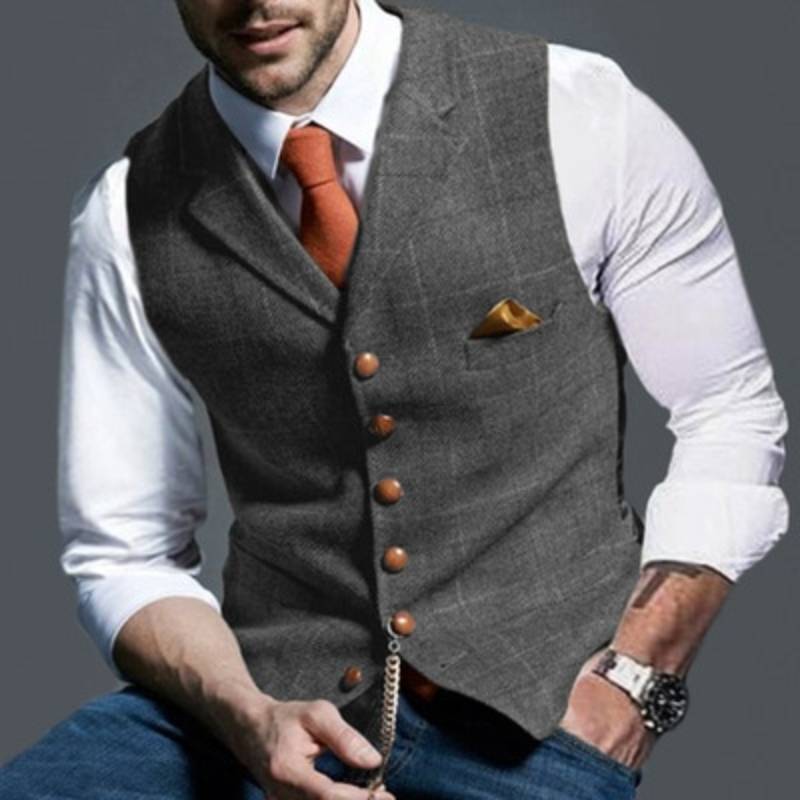 Gilet elegante uomo – Gilet leggero a quadri per occasioni formali e informali