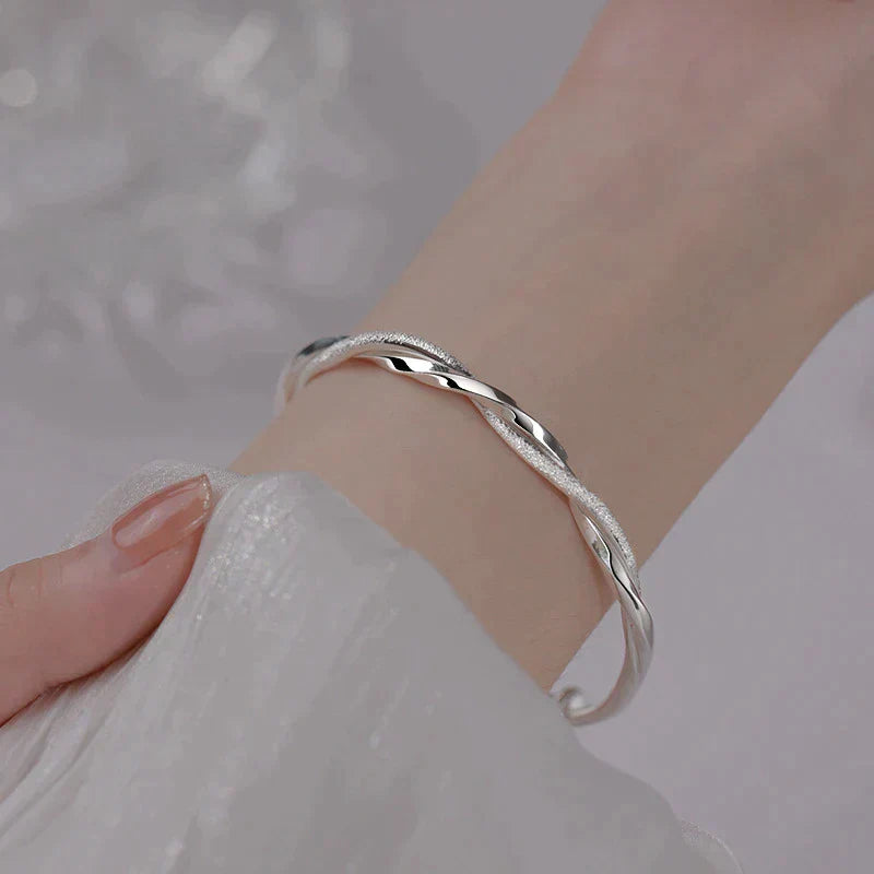 Bracciale argento sterling 925 – Bracciale intrecciato elegante per donna