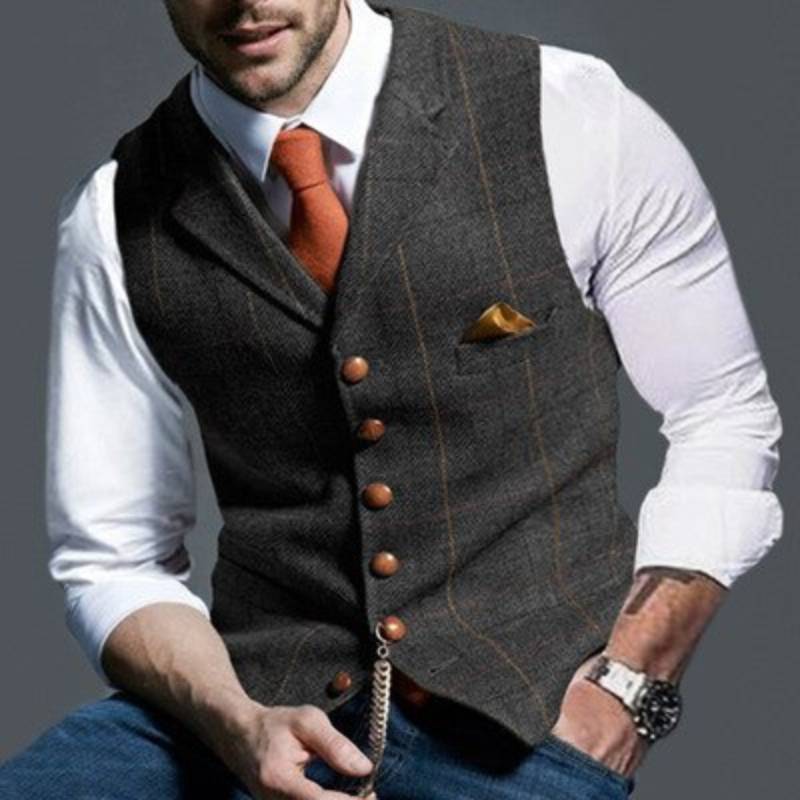 Gilet elegante uomo – Gilet leggero a quadri per occasioni formali e informali