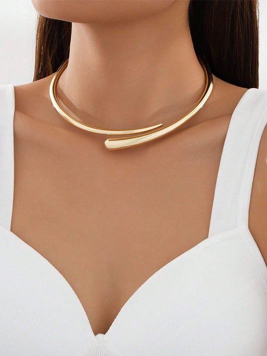 Collana choker dorata – Gioiello aperto elegante per occasioni speciali