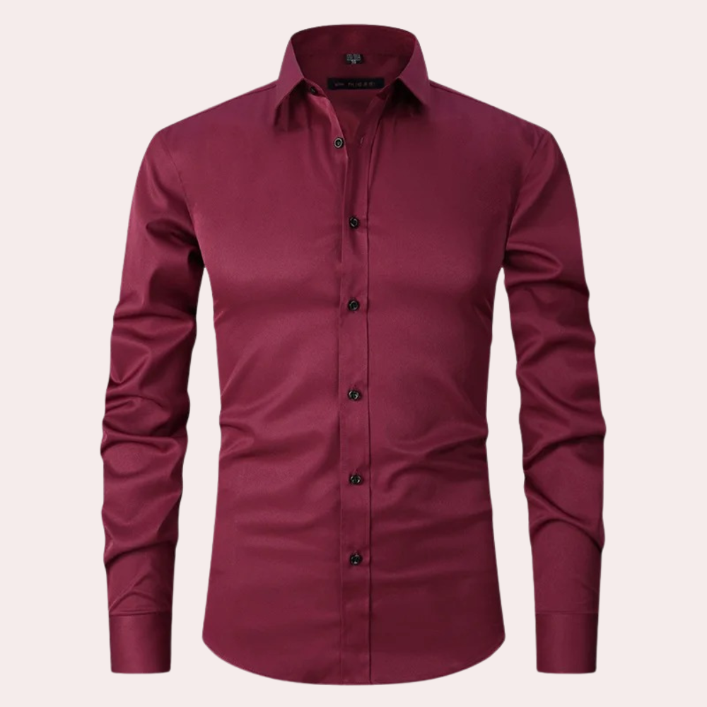 Camicia da uomo elasticizzata – Camicia senza stiratura in tessuto comodo e moderno