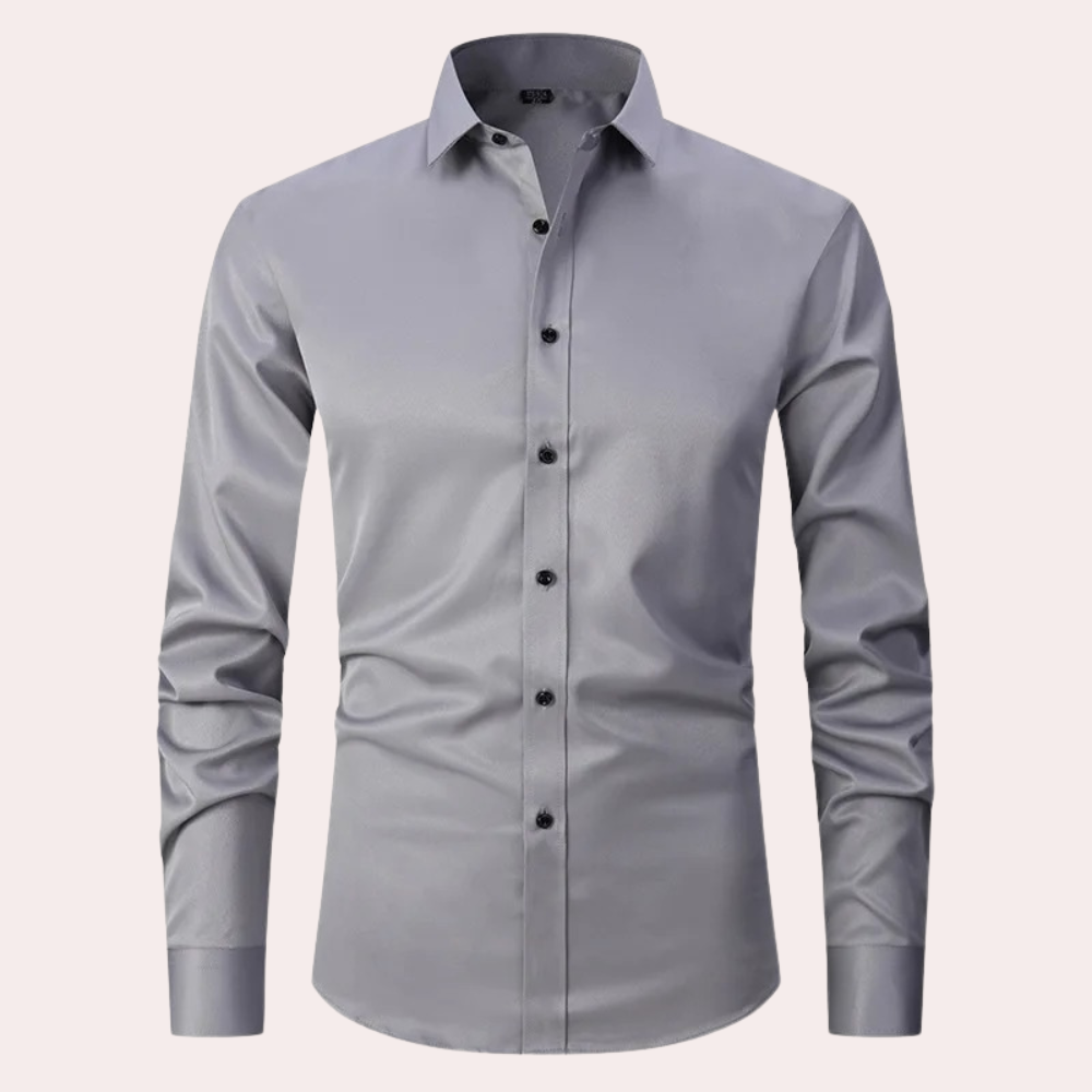 Camicia da uomo elasticizzata – Camicia senza stiratura in tessuto comodo e moderno