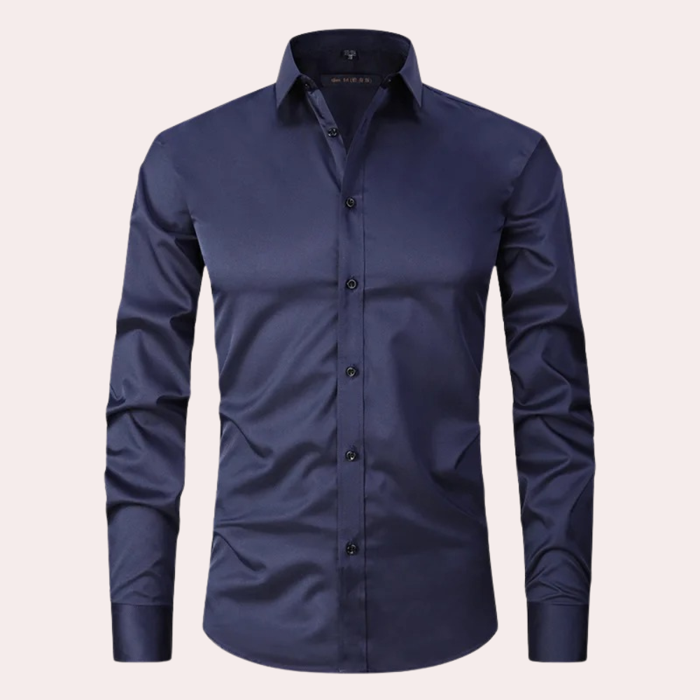 Camicia da uomo elasticizzata – Camicia senza stiratura in tessuto comodo e moderno