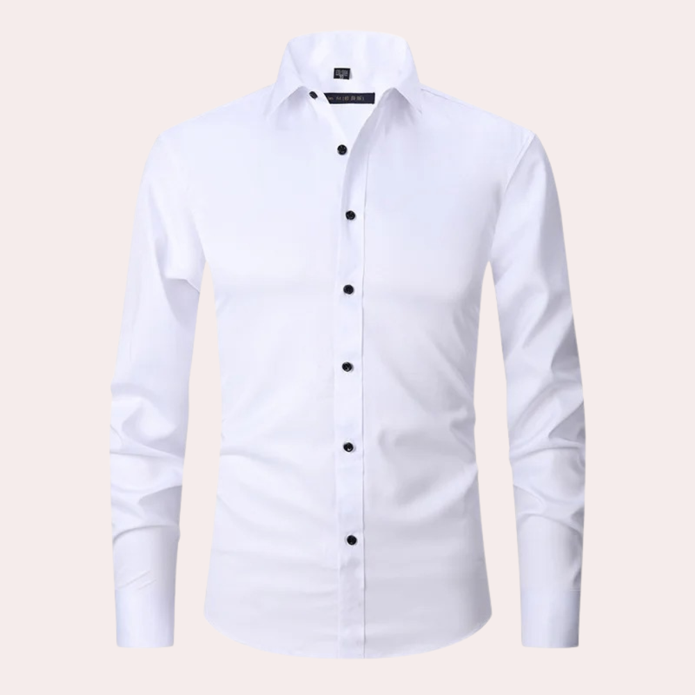 Camicia da uomo elasticizzata – Camicia senza stiratura in tessuto comodo e moderno