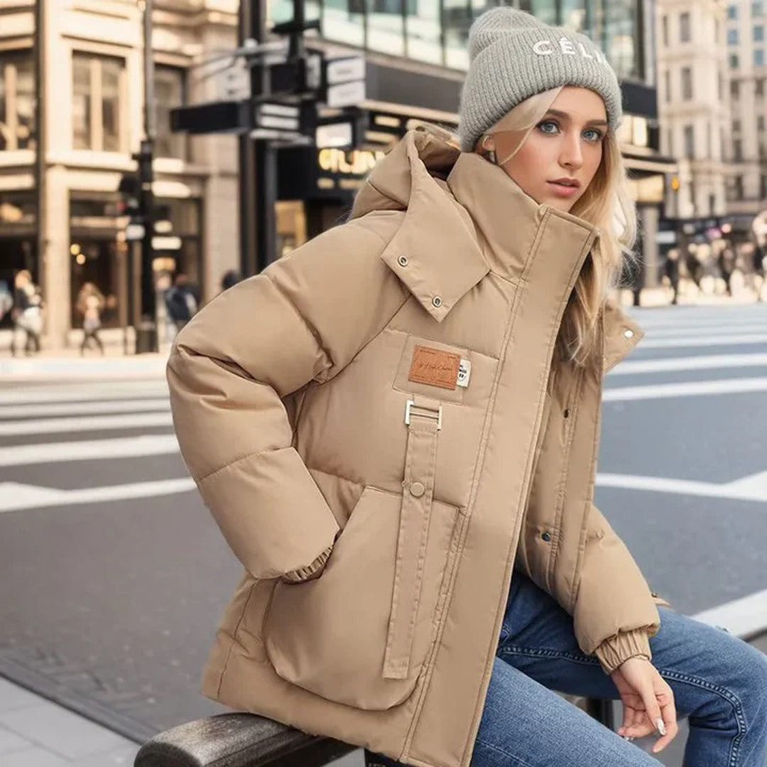 Giacca invernale donna – Giacca comoda con cappuccio alla moda