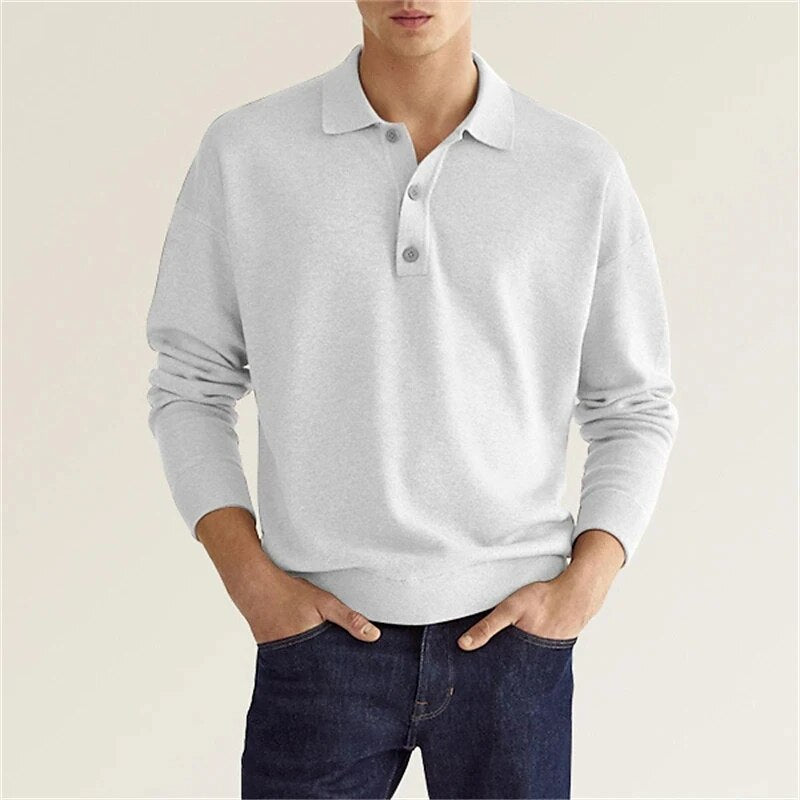 Camicia polo uomo – Polo a maniche lunghe versatile e comoda