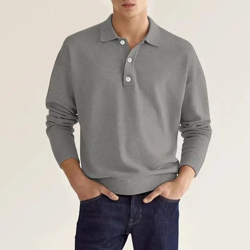 Camicia polo uomo – Polo a maniche lunghe versatile e comoda