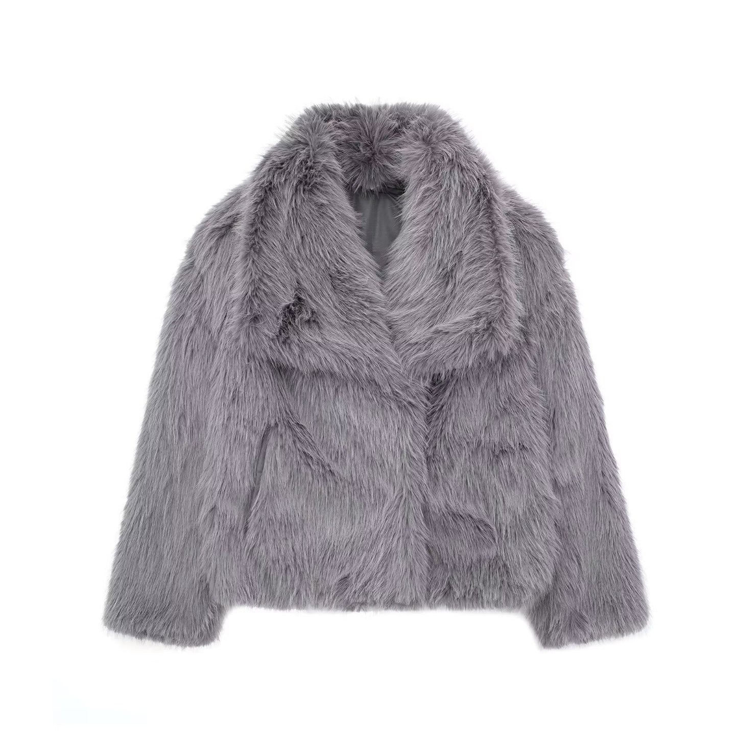 Cappotto pelliccia sintetica donna – Giacca elegante e calda per inverno