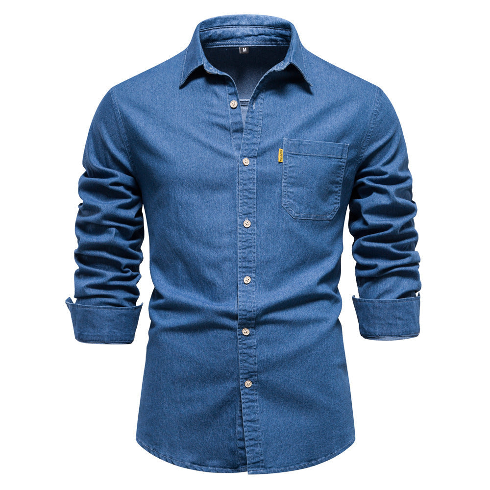 Camicia in Denim Uomo – Camicia casual elegante in cotone morbido