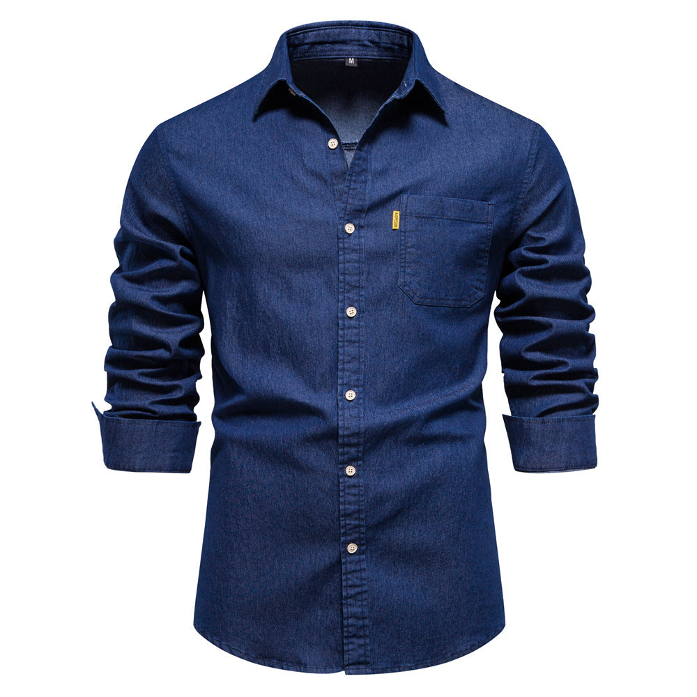 Camicia in Denim Uomo – Camicia casual elegante in cotone morbido