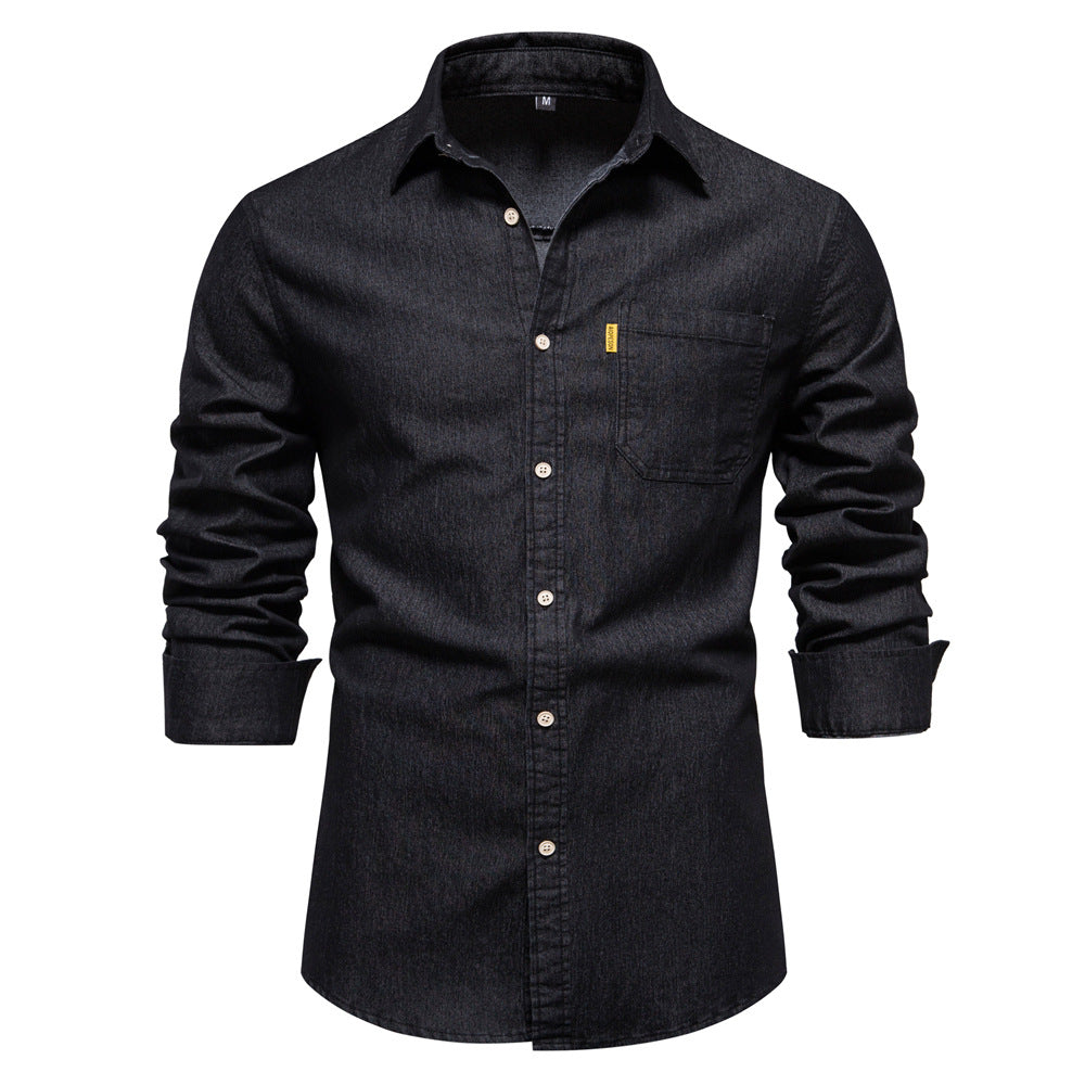 Camicia in Denim Uomo – Camicia casual elegante in cotone morbido