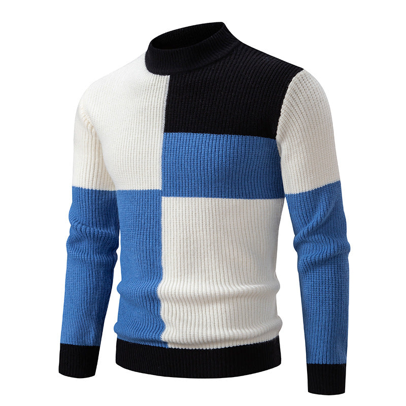 Maglione a maglia uomo – Maglione grafico a blocchi elegante e trendy