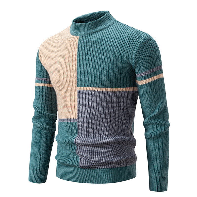 Maglione a maglia uomo – Maglione grafico a blocchi elegante e trendy