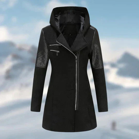 Cappotto invernale donna – Lungo caldo con cappuccio elegante e morbido