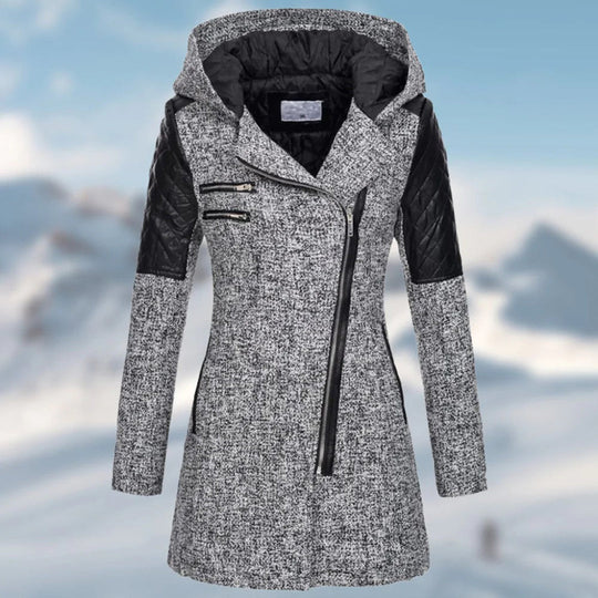 Cappotto invernale donna – Lungo caldo con cappuccio elegante e morbido