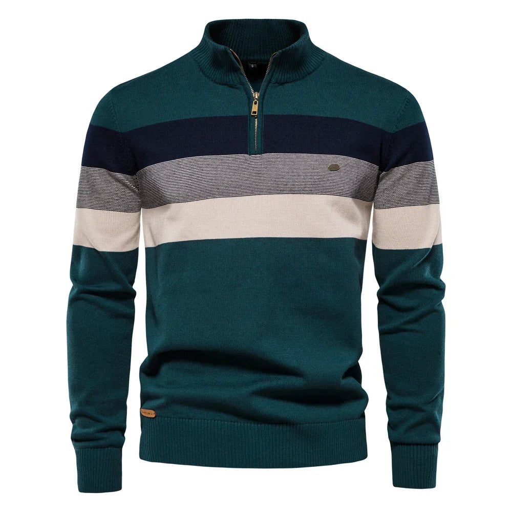 Maglione a righe uomo – Pullover retro elegante in cotone