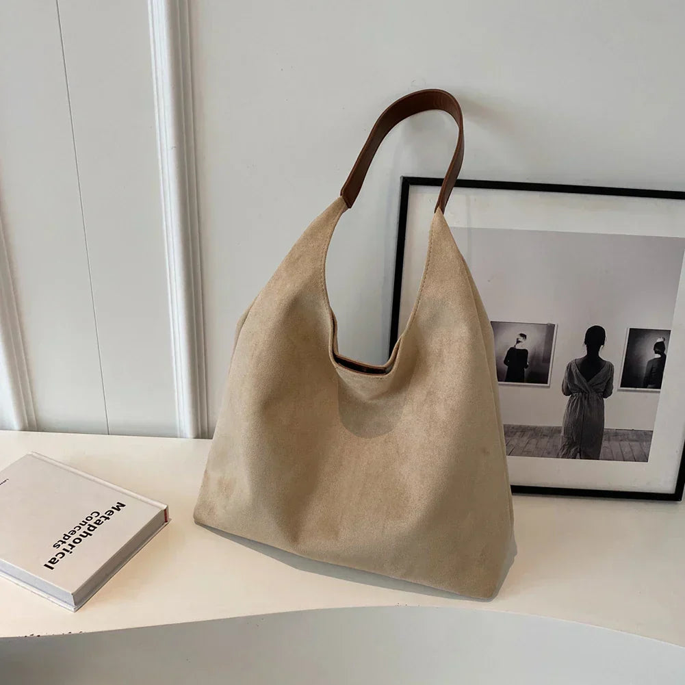 Borsa tote camoscio – Borsa elegante in suede per ogni occasione