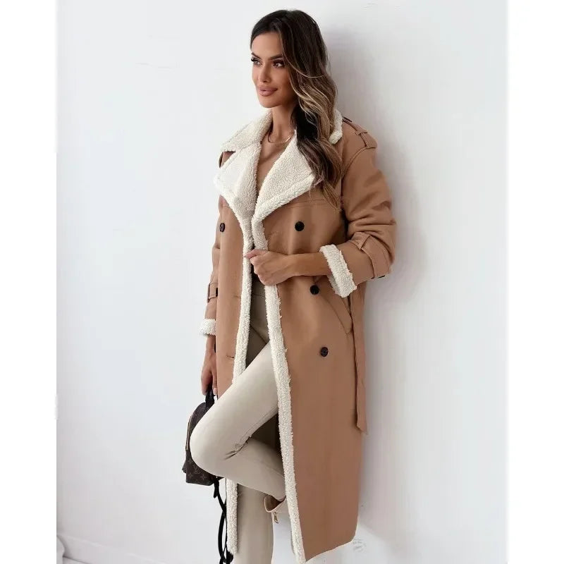 Trench coat donna elegante – Cappotto in peluche chic per l'inverno