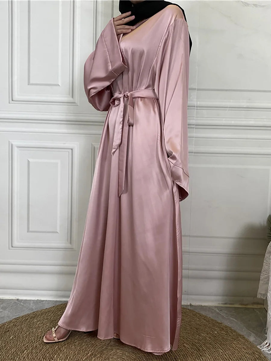 Abaya elegante in satin – Abito lungo chic per cerimonie