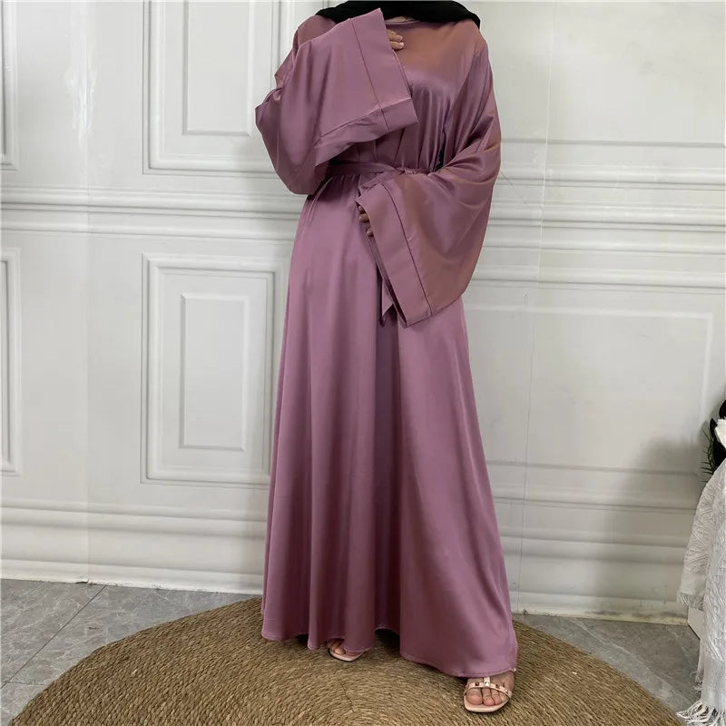 Abaya elegante in satin – Abito lungo chic per cerimonie