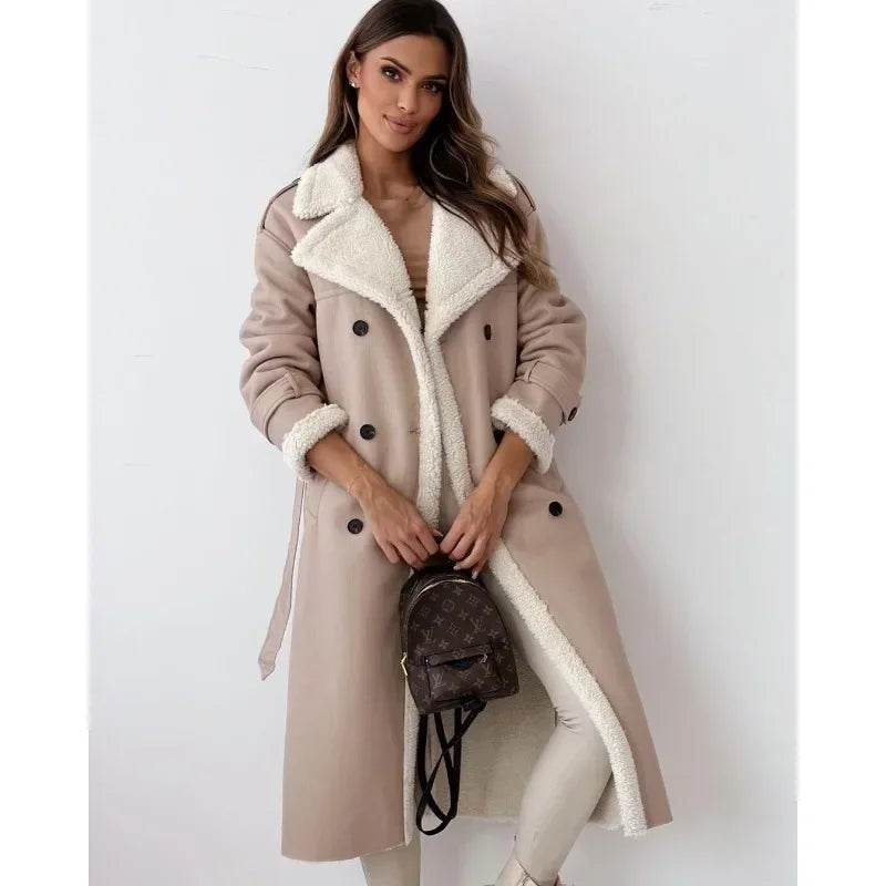 Trench coat donna elegante – Cappotto in peluche chic per l'inverno