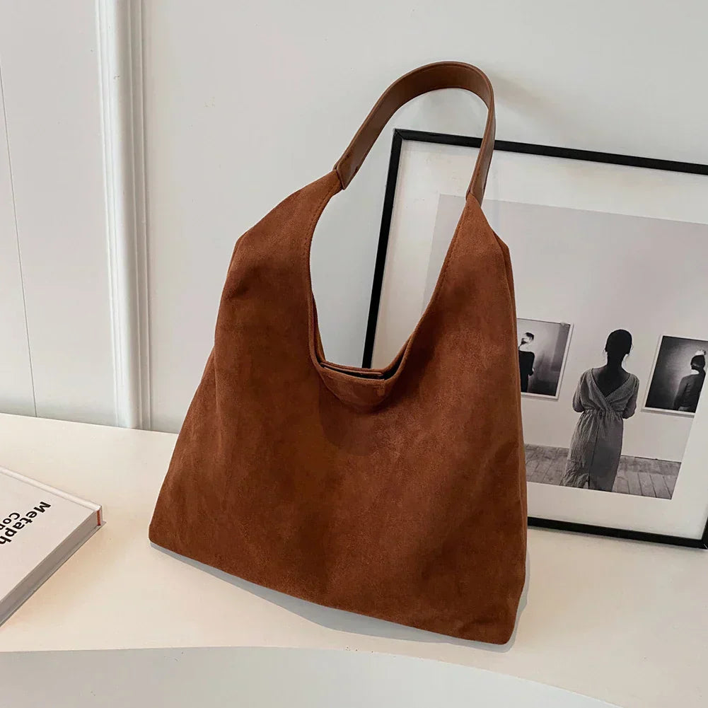 Borsa tote camoscio – Borsa elegante in suede per ogni occasione