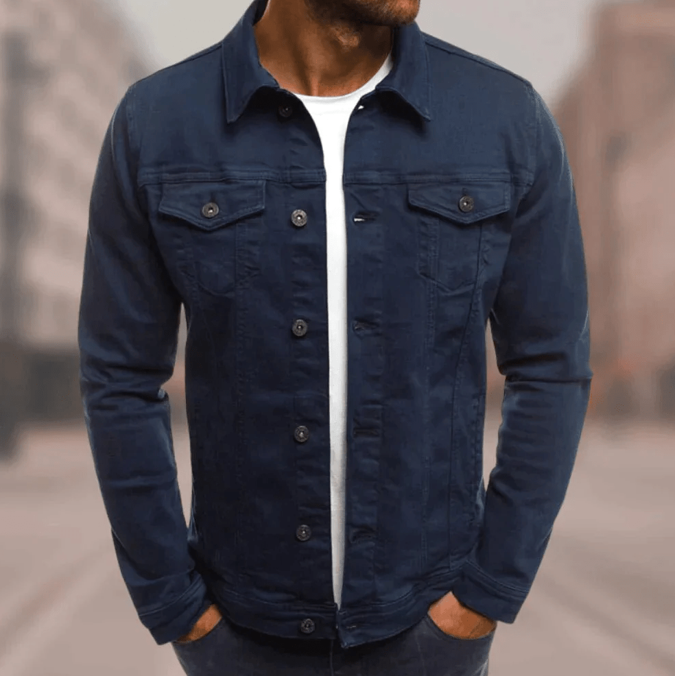 Giacca di jeans uomo – Giacca a maniche lunghe denim casual e trendy