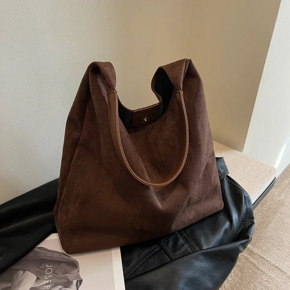 Borsa tote camoscio – Borsa elegante in suede per ogni occasione