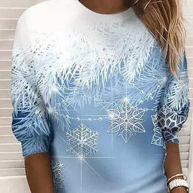 Maglione elegante donna – Pullover a fiocchi di neve chic e caldo