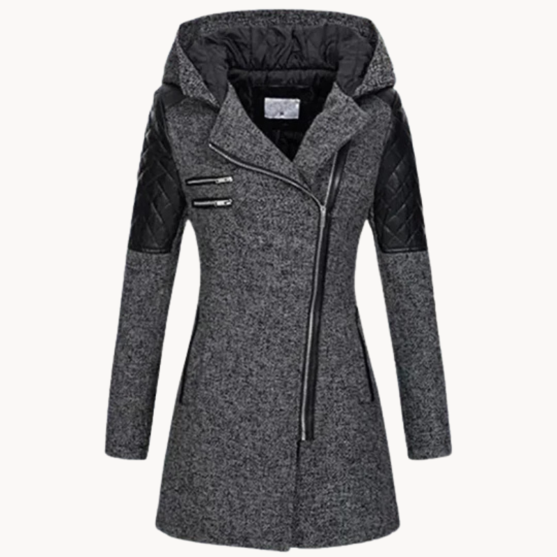 Cappotto invernale donna – Lungo caldo con cappuccio elegante e morbido