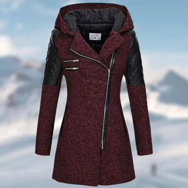 Cappotto invernale donna – Lungo caldo con cappuccio elegante e morbido