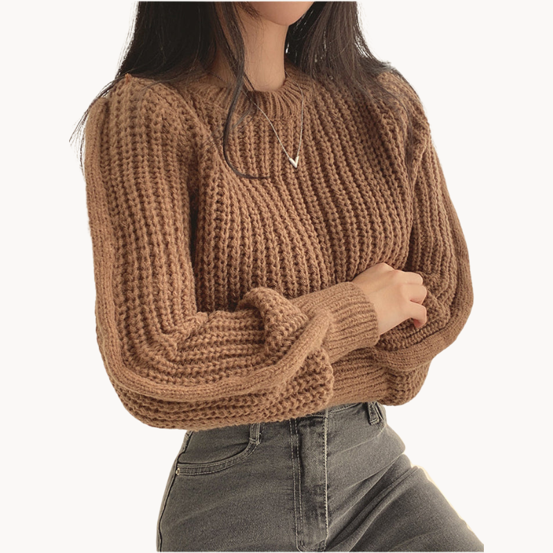 Maglione donna chunky knit – Pullover moderno in maglia spessa per l'inverno